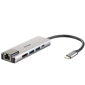 D-Link 5-in-1 USB-C Hub with HDMI/Ethernet and...